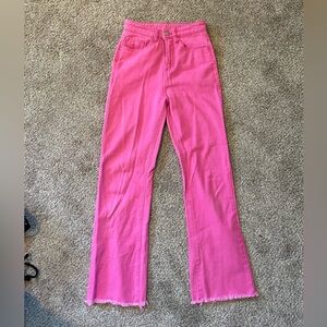 Wide Leg Pink Jeans